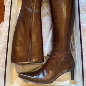 Ralph Lauren Wilson Brown Leather knee high boots 7 1/2